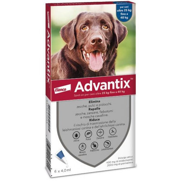 Advantix Spot On 25-40kg - 6 pipette Advantix Spot On 25-40kg - 6 pipette
